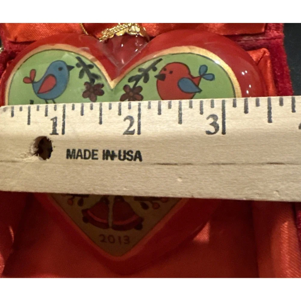 Pier 1 Heart Santa Gnome Inside Painting Christmas Holiday Tree Ornament 2013‎